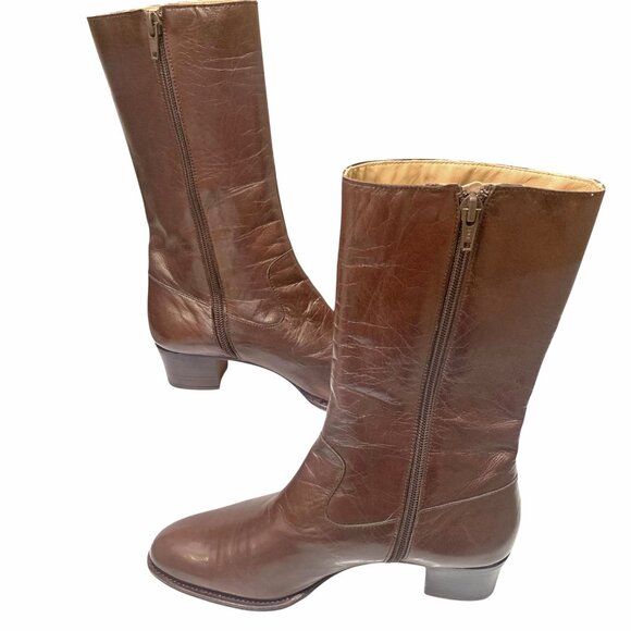 Carmina Albaladejo Shoemakers Leather Zip Mid Calf Boot - Picture 7 of 14